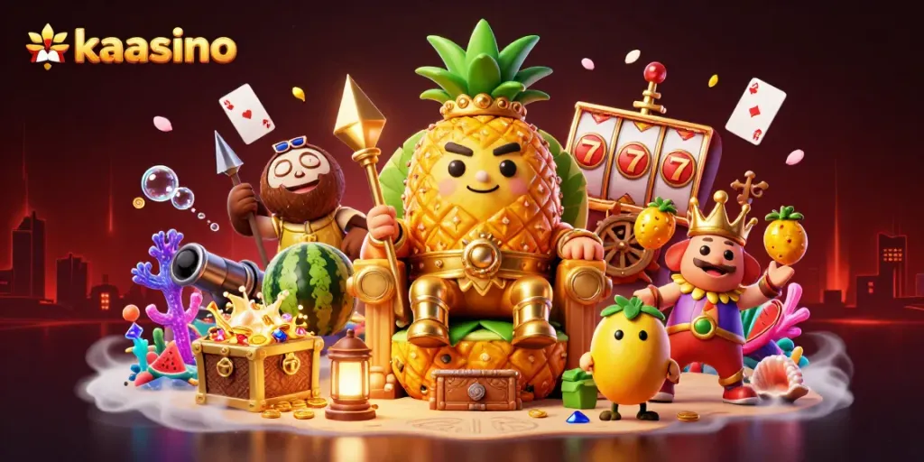 Win big at kaasino with a vibrant beach casino scene featuring engaging characters and elements.