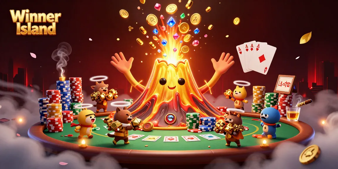 Experience thrilling gameplay at Winner Island Casino with lively characters and dynamic casino elements.