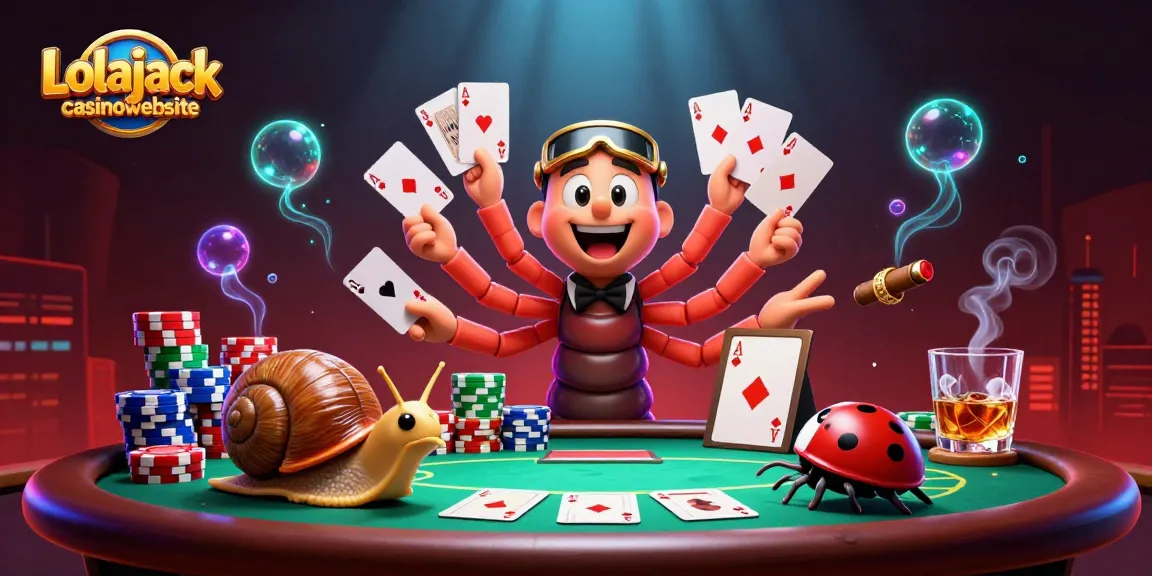 Join the excitement at the Lolajack casinowebsite with animated characters and vibrant casino elements.